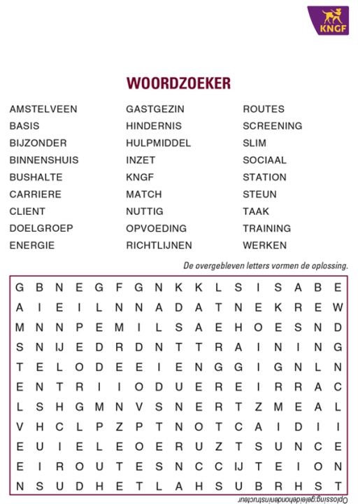 Woordzoeker KNGF