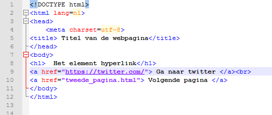 De HTML hyperlink code