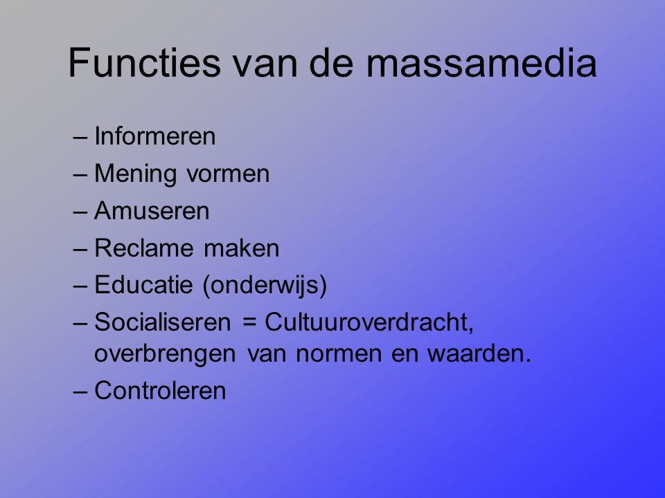 Voorbeelden van de funcies.