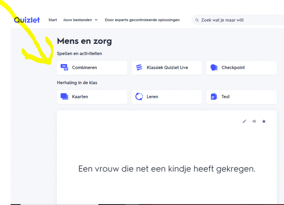 Hier kun je kiezen welke werkvorm je in wilt zetten om je begrippen te leren of je kennis te testen