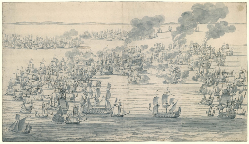 Het einde van de slag bij Solebay 1672