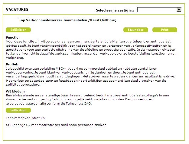 Top verkoopmedewerker Tuinmeubelen/Kerst (fulltime)