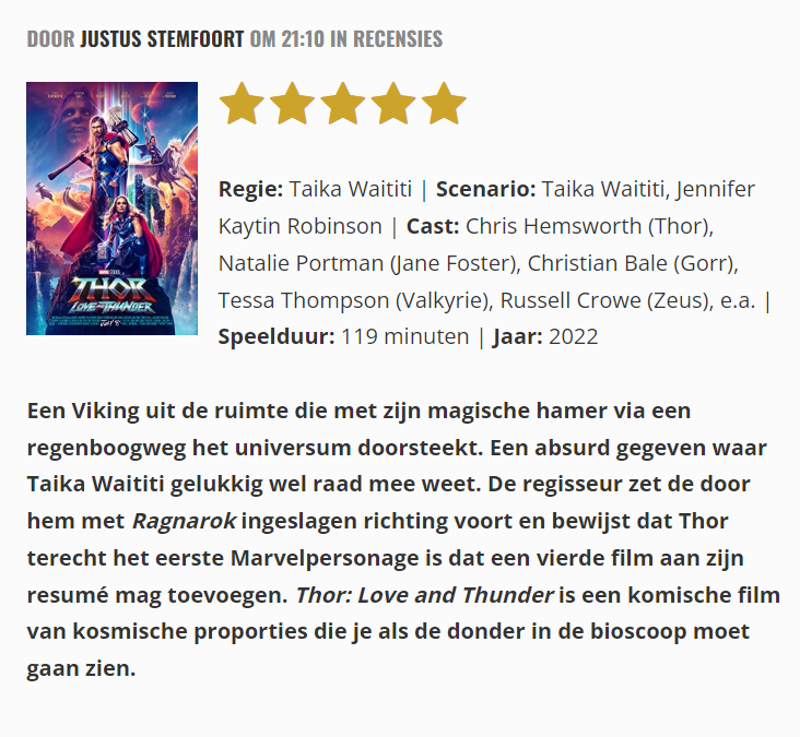 De filmrecensie is een opiniërende of beschouwende tekst