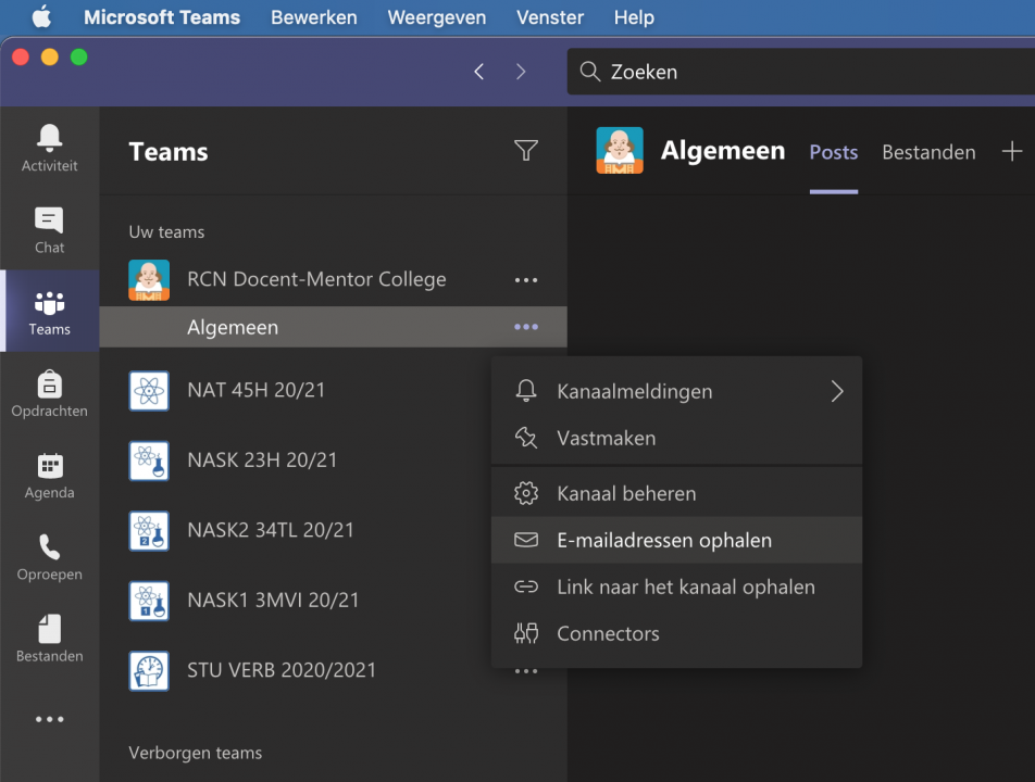 Email adres ophalen van kanaal