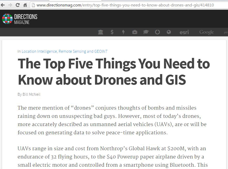 Top 5 things about drones en GIS