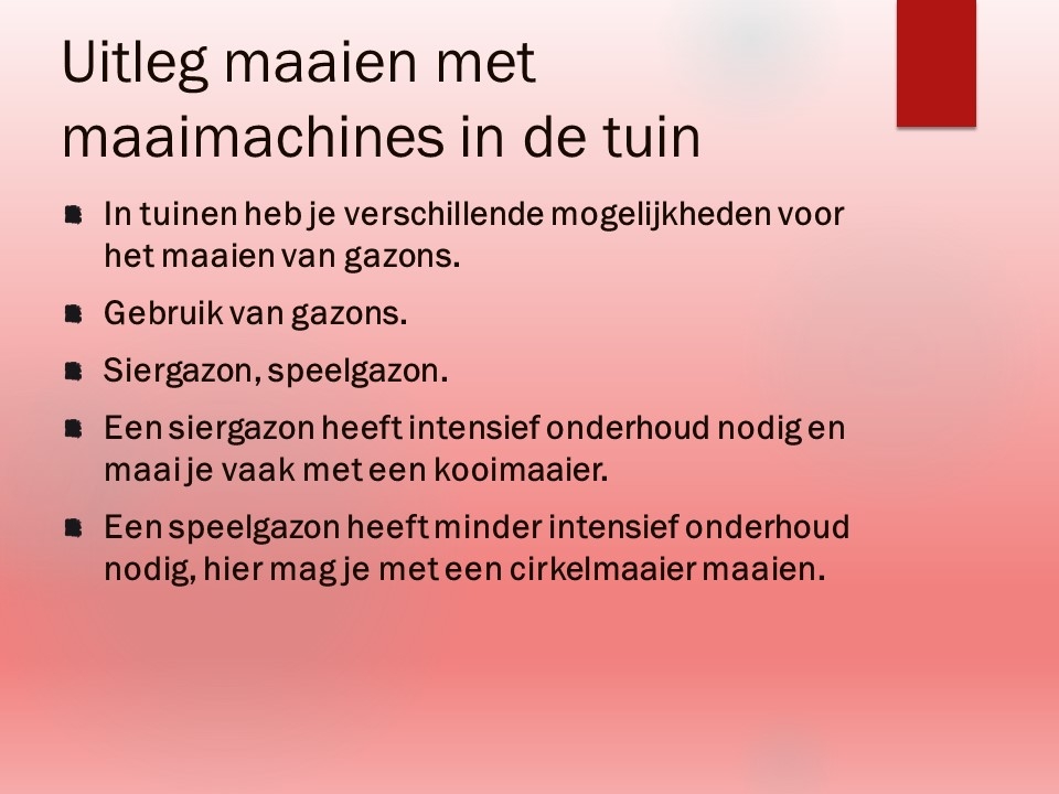 maaien met de verschillende machines en toepassingen