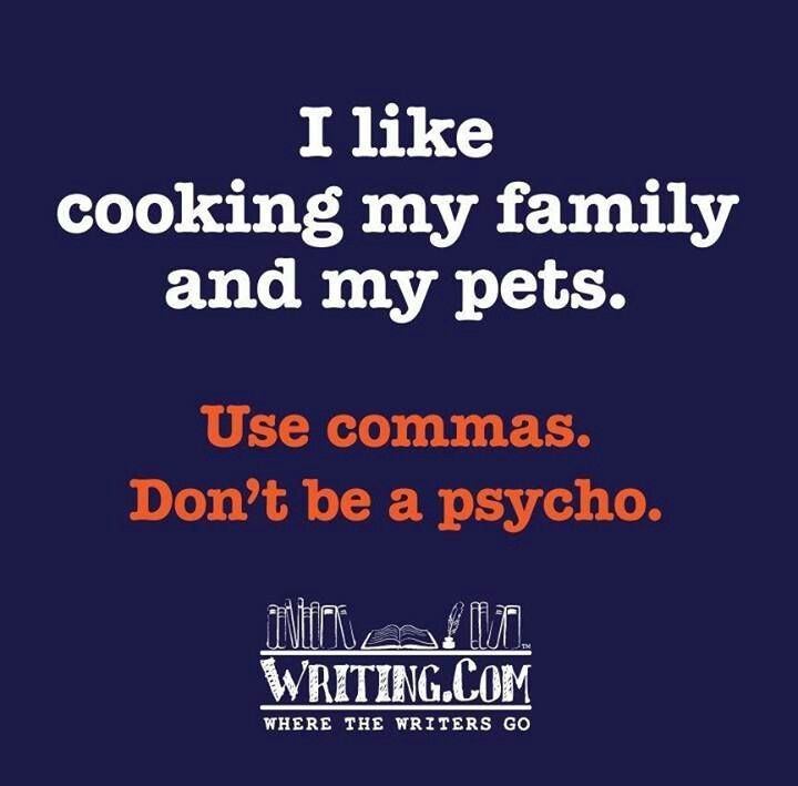 We are still busy with food and again using a comma could prove to be vital!