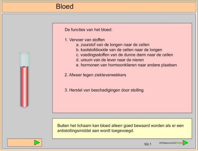 Website 7. Samenstelling van bloed  (www. bioplek.org) 