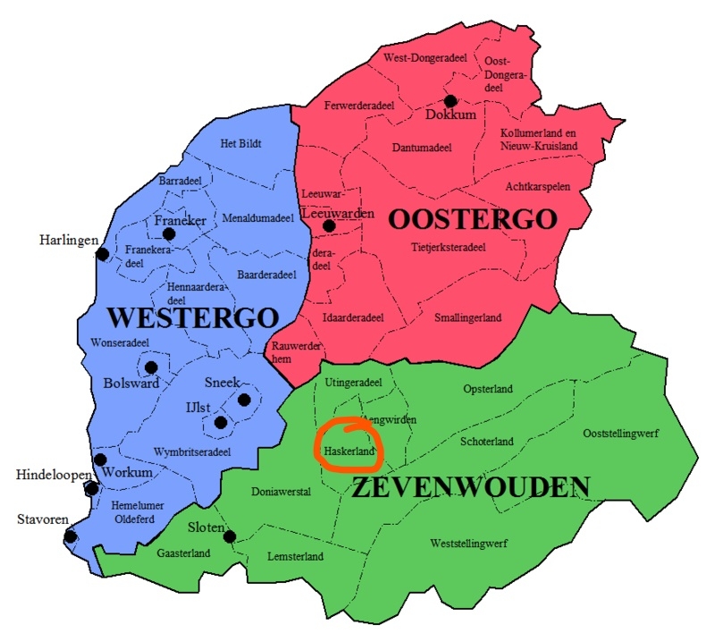 Kwartieren en grietenijen Friesland