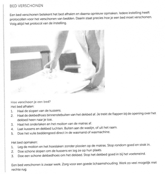 Onderwerp 2: bed verschonen