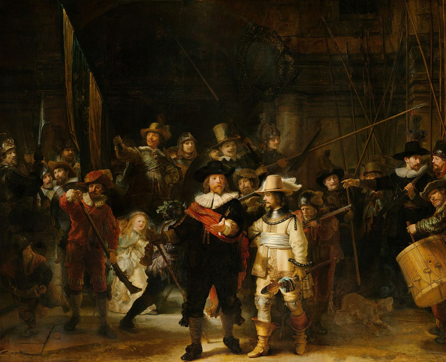 De nachtwacht. Geschilderd in 1642.