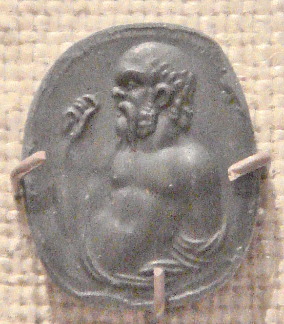 Socrates op een zegel uit het Romeinse Rijk