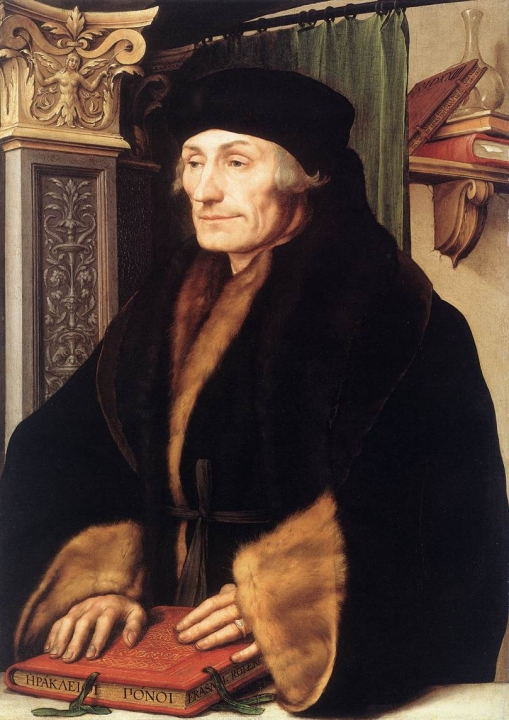 Erasmus van Rotterdam, geschilderd door Hans Holbein, National Gallery Londen