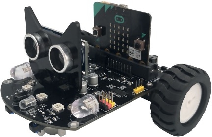 Micro-bit geplaatst in Cat CAR