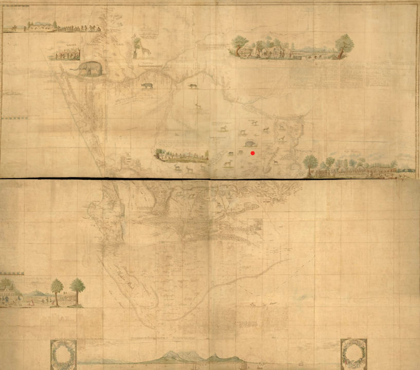 Kaart van Zuid-Afrika 18e eeuw door Robert Gordon