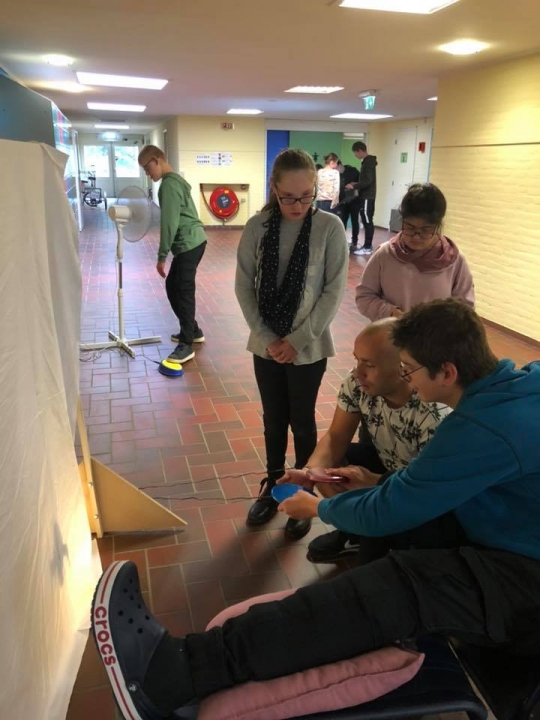 Interactief schimmendoek, ontwikkeld door MBO studenten.