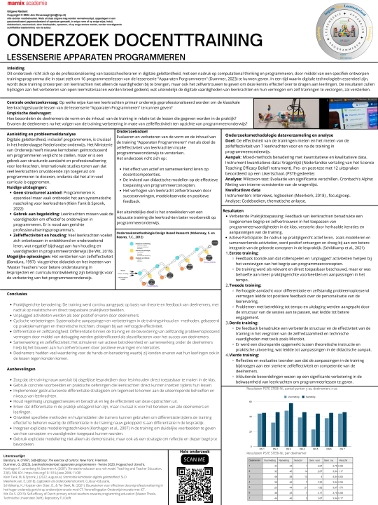 Gehele onderzoek Docenttraining Apparaten Programmeren