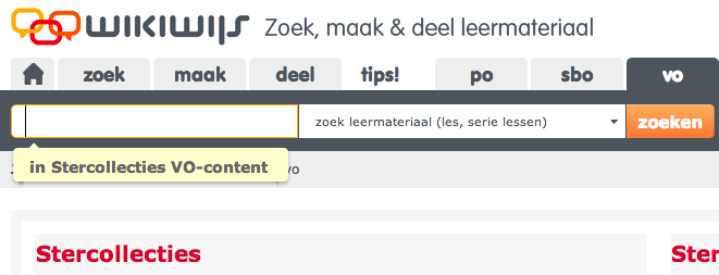 Zoeken in de VO Content Stercollecties