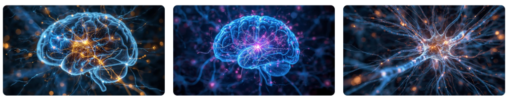 Neuronen doen hun werk in de hersenen.