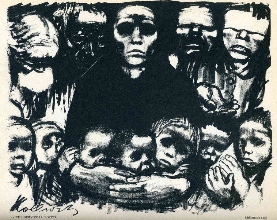 Kathe Kollwitz: de overlevenden, 1923