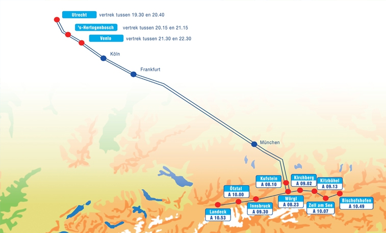 De routekaart van de Alpenexpres