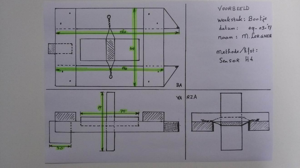 Voorbeeldtekening Bootje