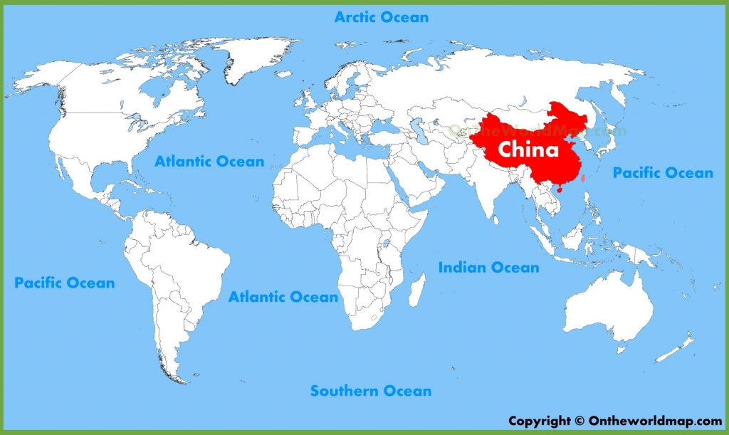 China op de wereldkaart
