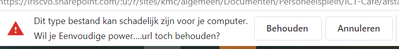 Deze waarschuwing kun je in deze wiki negeren, kies dus voor: behouden