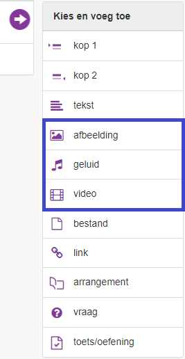Invoegen van materiaal