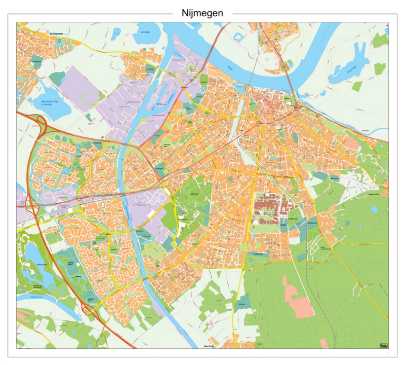 Hier zien jullie een vrij actuele kaart van Nijmegen. 2010-2015