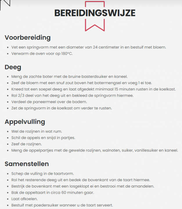 Een recept is een voorbeeld van een instructieve tekst