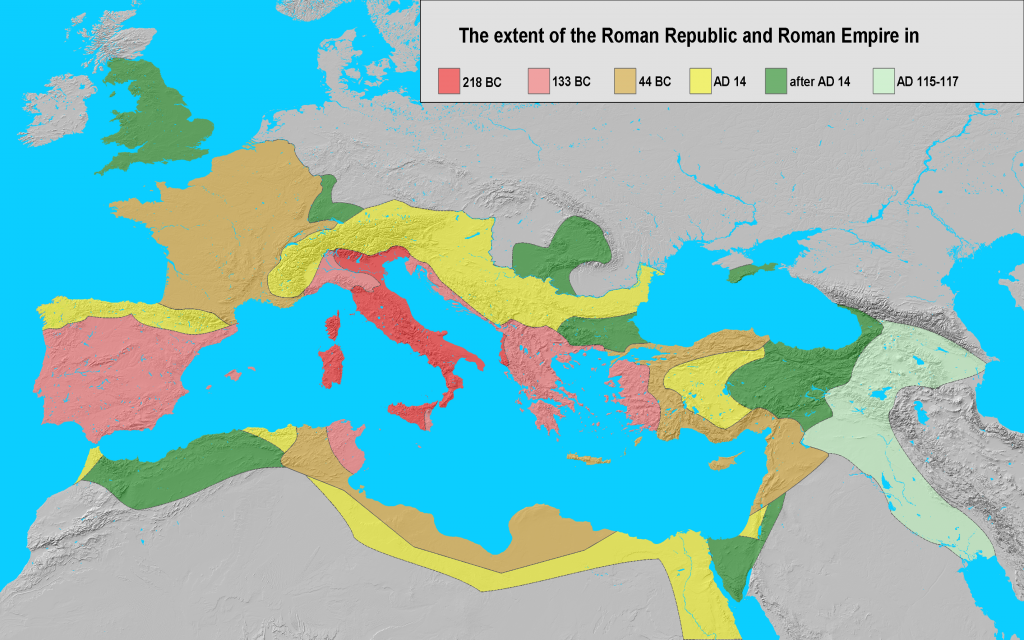 Uitbreiding van de Romeinse republiek tot en met het Romeinse keizerrijk
