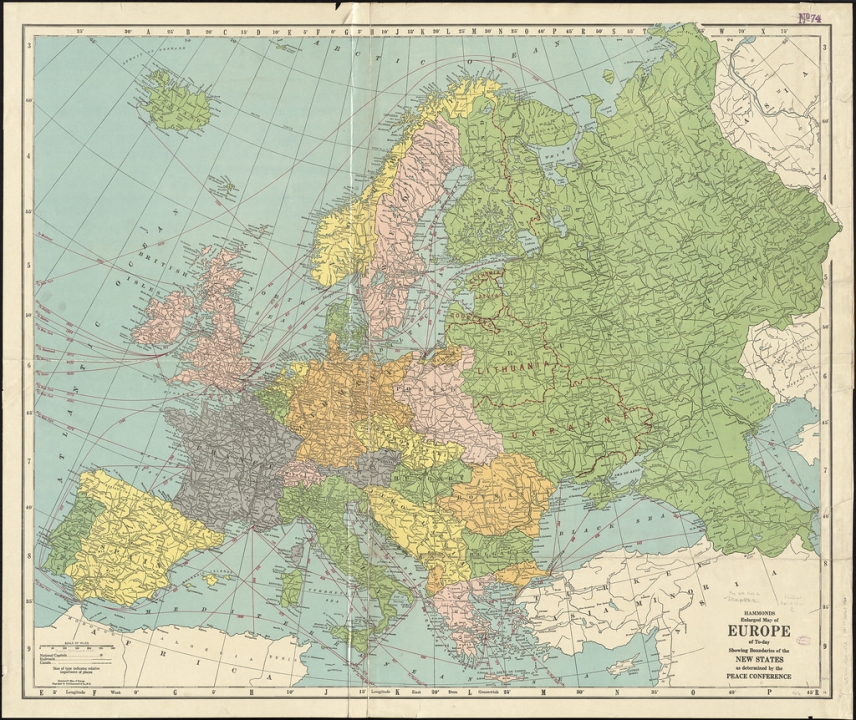 Een oude kaart van Europa