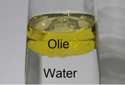 Olie en water mengen niet met elkaar