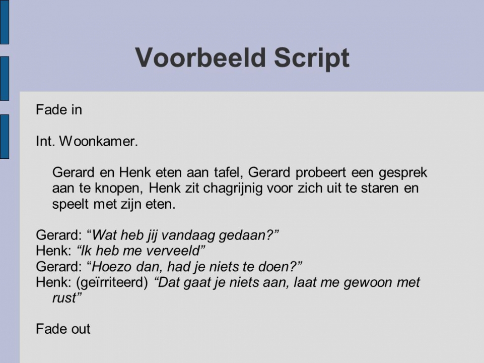 Voorbeeld van een script