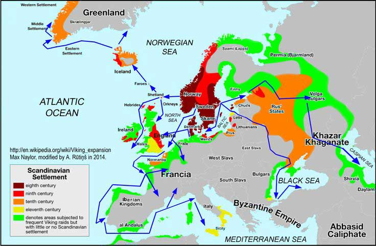 Zeetochten en veroveringen van de Vikingen