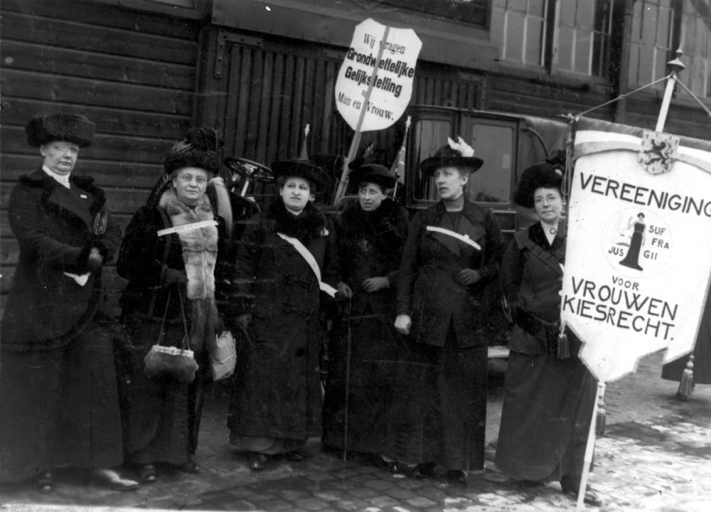 Protest voor vrouwenkiesrecht.