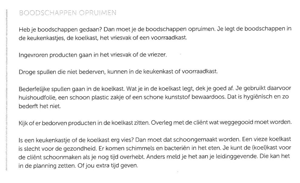 Onderwerp 1: boodschappen opruimen