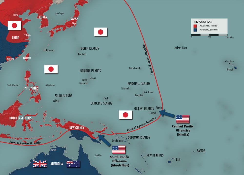 De 'islandhopping' strategie van de VS