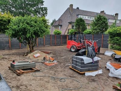 Een tuinaanleg in volle gang