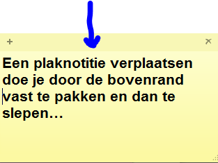 Je kunt door te slepen ook plaknotities over elkaar heenleggen.