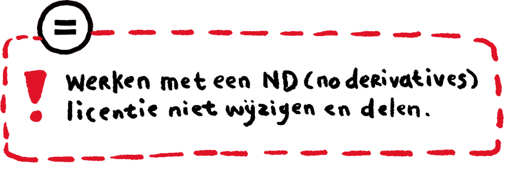 Afbeelding: ND, niet delen en wijzigen Werken met een ND-licentie