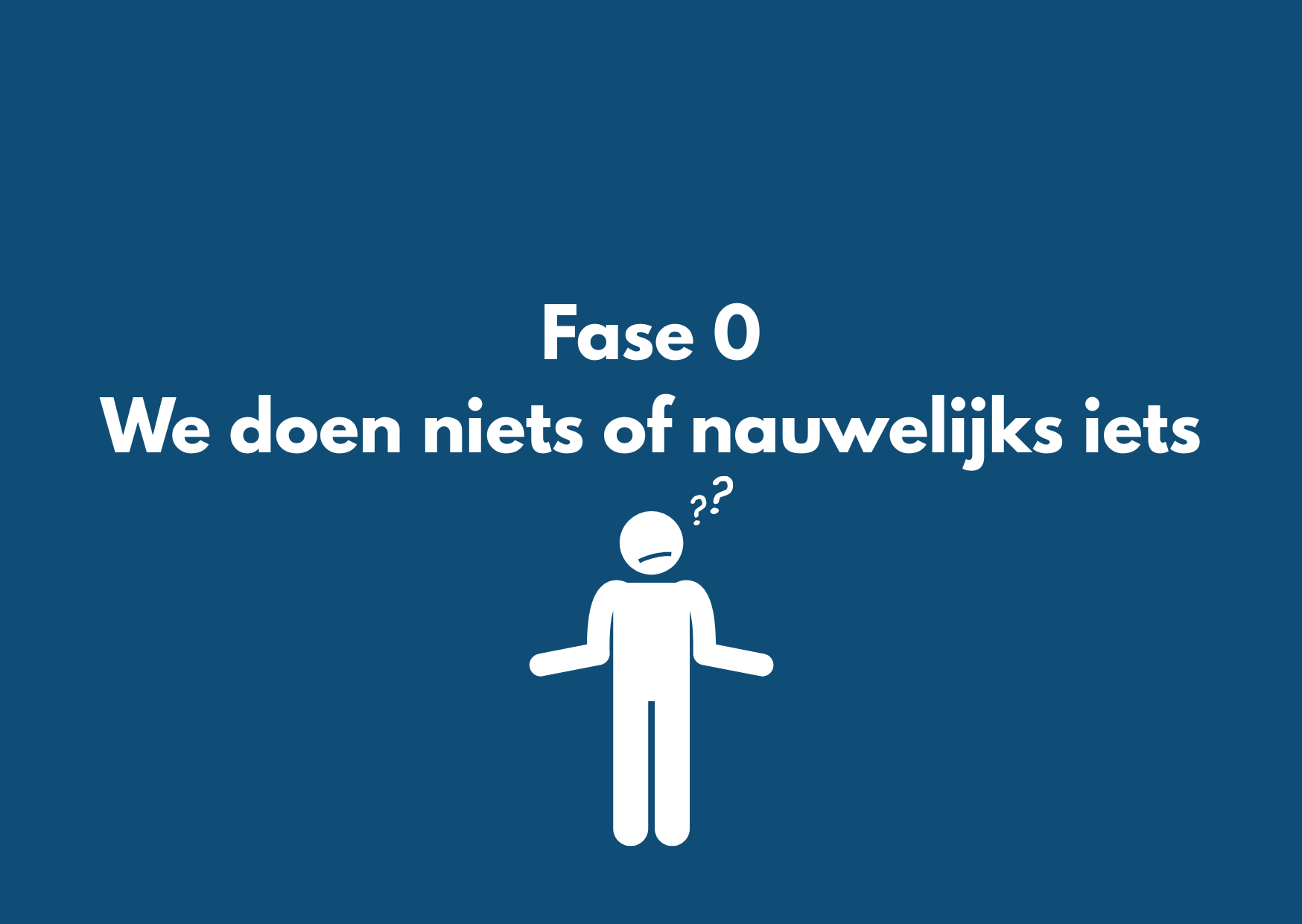 Fase 0- We doen niets of nauwelijks iets