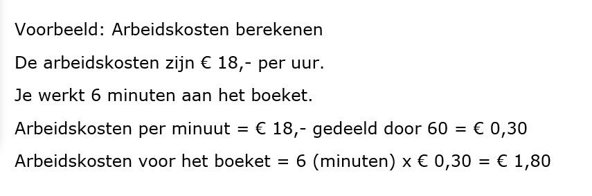 voorbeeld arbeidskosten