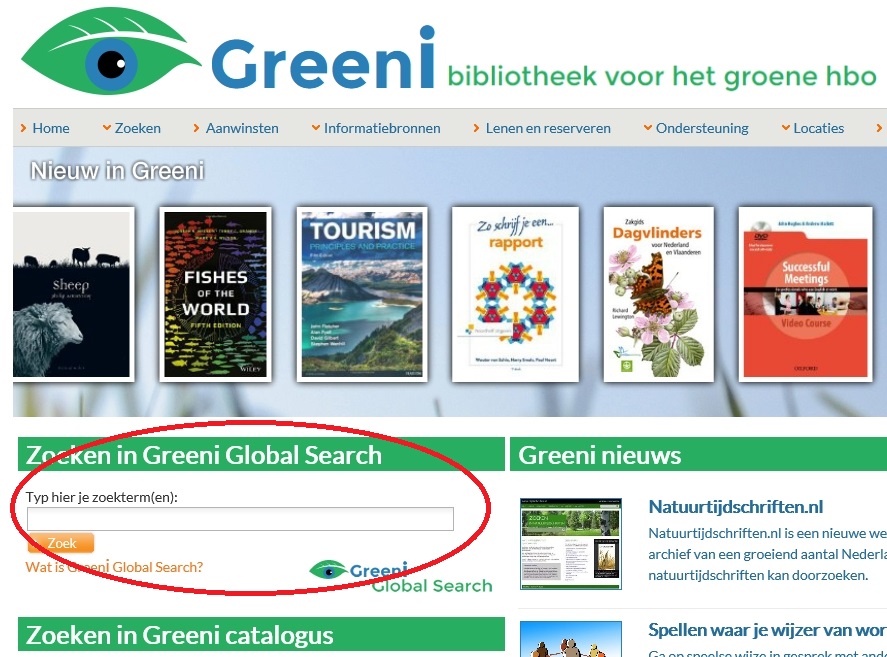 Zoekbox Greeni Global Search