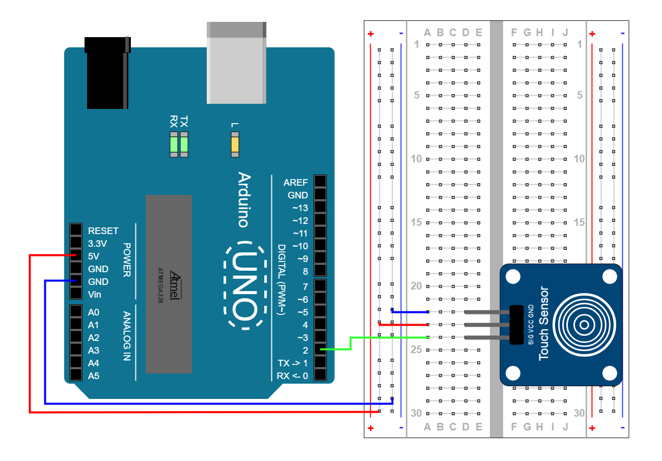 Arduino met aanraakschakelaar 1