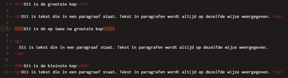 headings en paragraphs HTML