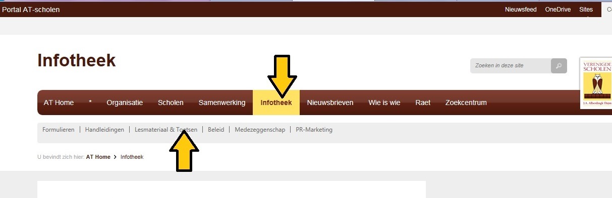 Via infotheek naar lesmateriaal en toetsen
